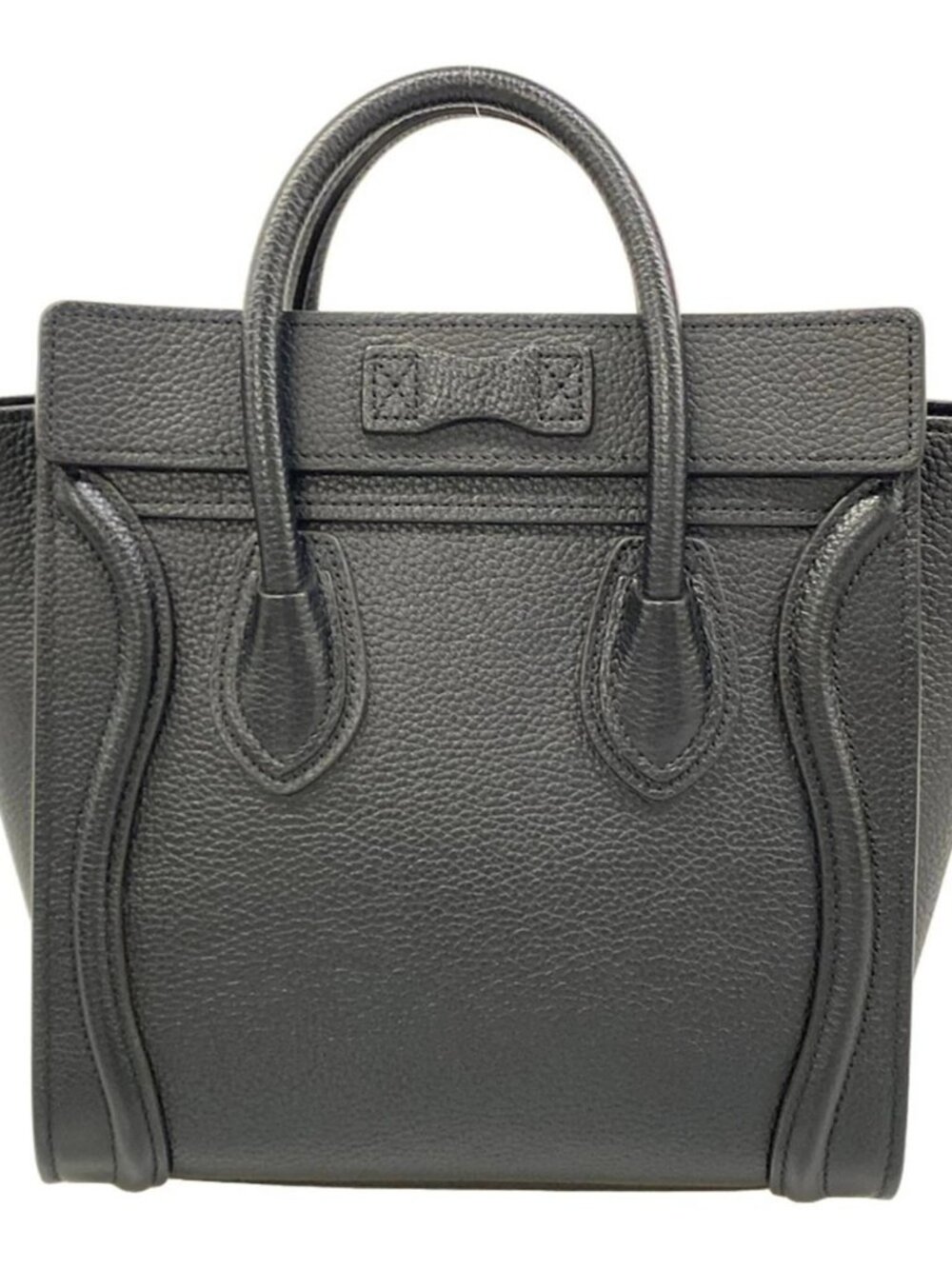 CELINE Luggage Nano Shopper - Black Drummed calfskin Handbag - Picture 3 of 15